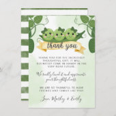 Drie erwten in een peul Dank u kaartennota Triplet Kaart (Voorkant / Achterkant)