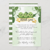 Drie erwten in een peul Dank u kaartennota Triplet Kaart (Voorkant / Achterkant)