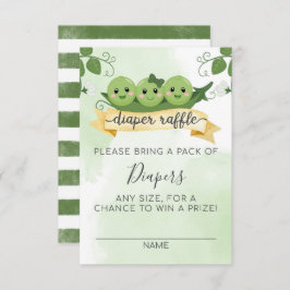 Drie erwten in een peul Luier Raffle Kaart Inzetst