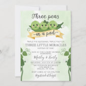 Drie erwten in een Pod Baby shower Invitation Trip Kaart (Voorkant)