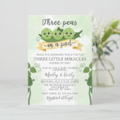 Drie erwten in een Pod Baby shower Invitation Trip Kaart (Staand voorkant)