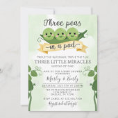 Drie erwten in een Pod Baby shower Invitation Trip Kaart (Voorkant)