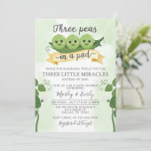 Drie erwten in een Pod Baby shower Invitation Trip Kaart (Staand voorkant)