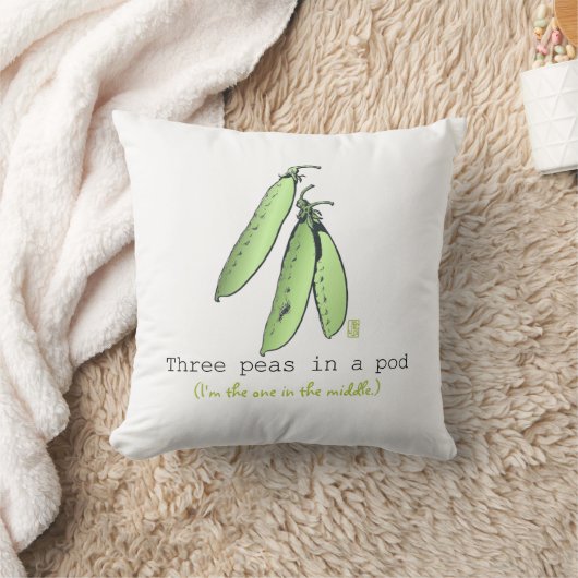 Drie erwten in een Sierkussen met 16x16 peul (Deken)