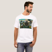 Drie Eskimo Beauties en Sled ReindeerState T-shirt (Voorkant volledig)