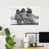 Drie Eskimo-kinderen nome 1908 Poster (Thuiskantoor)