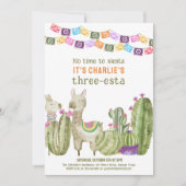 Drie-esta 3e Verjaardag Fiesta Geen tijd om Siesta Kaart (Voorkant)