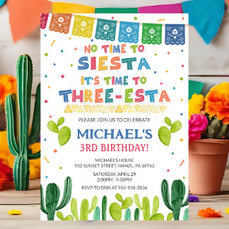 Drie Esta Birthday Uitnodiging