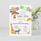 Drie-esta Charro Boy Mexicaanse verjaardag Kaart (Staand voorkant)