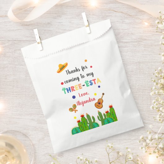 Drie Esta Fiesta 3e verjaardag Bedankzakje (Geknipt)