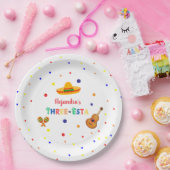 Drie Esta Fiesta 3e verjaardag Papieren Bordje (Feest)