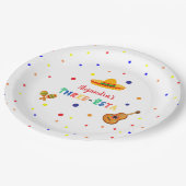 Drie Esta Fiesta 3e verjaardag Papieren Bordje (Gekanteld)