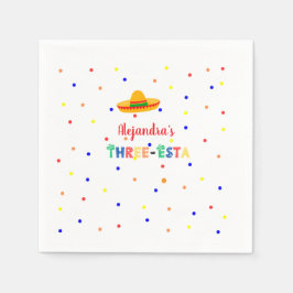 Drie Esta Fiesta 3e verjaardag Servet