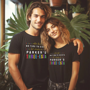 Drie-Esta Fiesta Geen Siesta Ouders 3e Verjaardag T-shirt