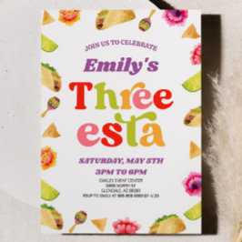 Drie Esta Fiesta Taco 3e verjaardagsfeest Kaart