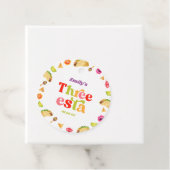 Drie Esta Fiesta Taco Dinsdag 3e Verjaardagsfeest Bedankjes Labels (In situ)