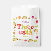 Drie Esta Fiesta Taco Dinsdag 3e Verjaardagsfeest Bedankzakje (Voorkant)