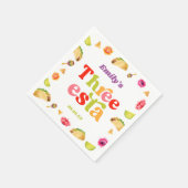 Drie Esta Fiesta Taco Dinsdag 3e Verjaardagsfeest Servet (Hoek)