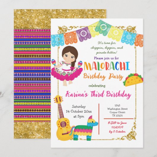 Drie-esta meisje Mexicaanse verjaardag Kaart (Voorkant / Achterkant)