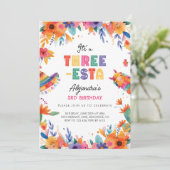 Drie-Esta Mexicaanse Fiesta 3e verjaardagsfeestje Kaart (Staand voorkant)