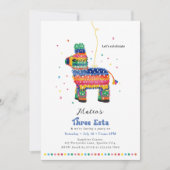Drie-Esta Verjaardag Piñata uitnodiging (Voorkant)