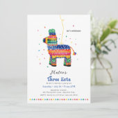 Drie-Esta Verjaardag Piñata uitnodiging (Staand voorkant)