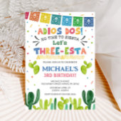 Drie Esta verjaardagsuitnodiging | Fiesta 3e uitno Kaart