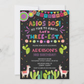 Drie Esta Verjaardagsuitnodiging | Fiesta Uitnodig Kaart (Voorkant)