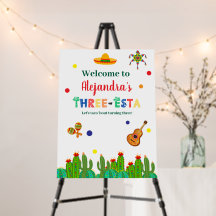 Drie-esta Welkom Bord Fiesta 3e Verjaardagsfeestje