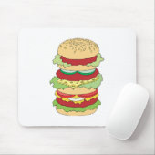drie-etages hamburger muismat (Met muis)