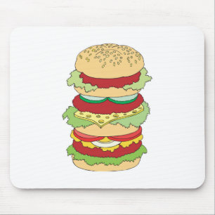 drie-etages hamburger muismat