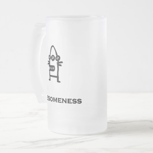 Drie Eye Bot Awesomeness Matglas Bierpul (Voorkant links)