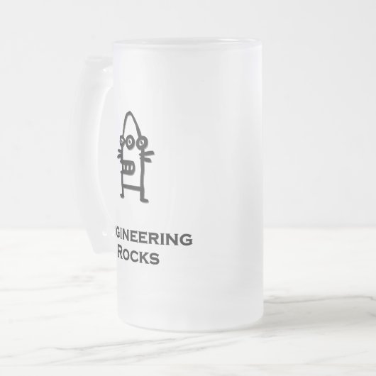 Drie Eye Bot Engineering Rocks Matglas Bierpul (Voorkant links)