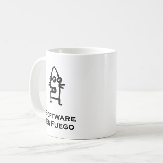 Drie Eye Bot Software En Fuego Koffiemok (Voorkant links)