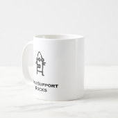 Drie Eye Bot Tech Support Rocks Koffiemok (Voorkant links)