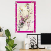 Drie Fairies Mad met Joy door Warwick Goble Poster (Thuiskantoor)
