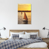Drie falukas met toeristen op de Nijl bij Canvas Afdruk (Insitu (Slaapkamer))