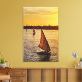 Drie falukas met toeristen op de Nijl bij Canvas Afdruk (Insitu (Woonkamer))