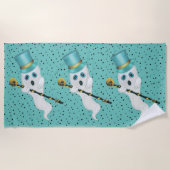 Drie Fancy Geesten in Topjes Pet Canes Black Stars Strandlaken (Voorkant)