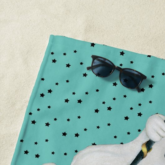 Drie Fancy Geesten in Topjes Pet Canes Black Stars Strandlaken (In situ)