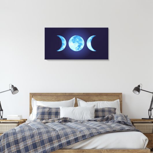 Drie Fase Maan Canvas Afdruk (Insitu (Slaapkamer))