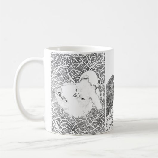 Drie fasen van de levensduur van Eaglets E15+E16 S Koffiemok (Links)