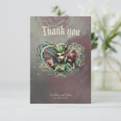 Drie feeën, de metgezellen van het magische hart. bedankkaart (Staand voorkant)