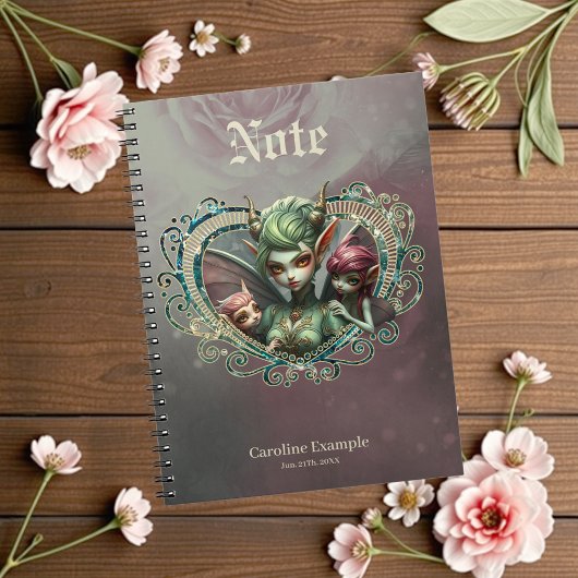 Drie feeën, de metgezellen van het magische hart notitieboek