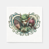 Drie feeën, de metgezellen van het magische hart. servet (Voorkant)