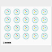 Drie feestballonnen aangepaste tekst ronde sticker (Vel)