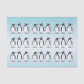 Drie Feestelijke Kerst Pinguïn Illustratie Tissuepapier (Voorkant)