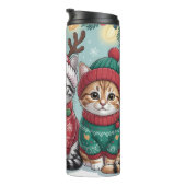 Drie Feestelijke Kerstkatjes Thermosbeker (Geroteerd rechts)