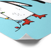 Drie feestelijke kerstpinguïns Illustratie Poster (Hoek)