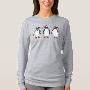 Drie feestelijke kerstpinguïns Illustratie T-shirt